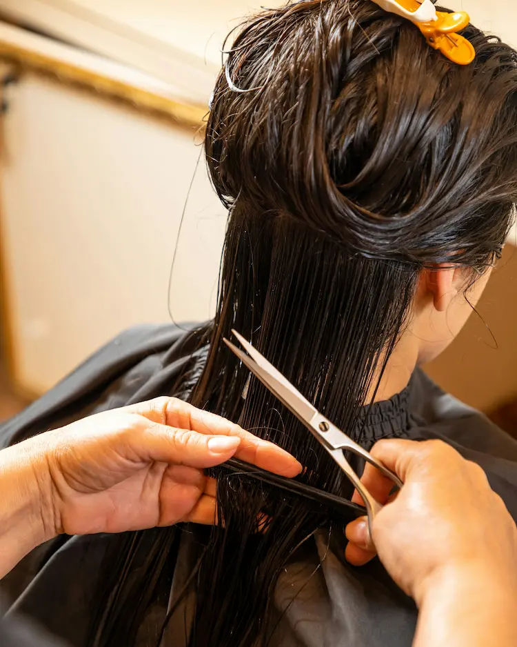 Pormenor de um corte degradê acabado